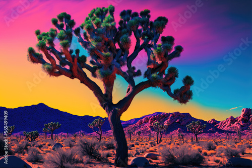 Illustration of a Joshua Tree - Generative AI