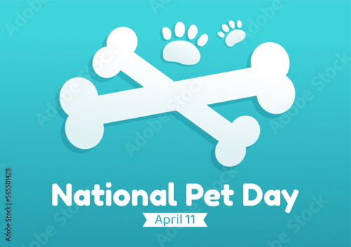 National Pet Day on April 11 Illustration with Cute Pets of Cats and Dogs for Web Banner or Landing Page in Flat Cartoon Hand Drawn Templates