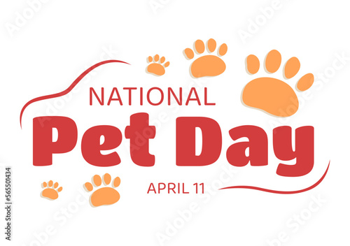 National Pet Day on April 11 Illustration with Cute Pets of Cats and Dogs for Web Banner or Landing Page in Flat Cartoon Hand Drawn Templates