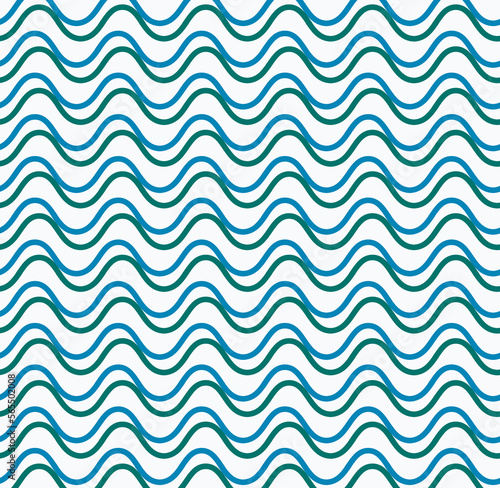 Green and blue line wave on white background, beautiful pattern for interior decorative,abstract concept and design