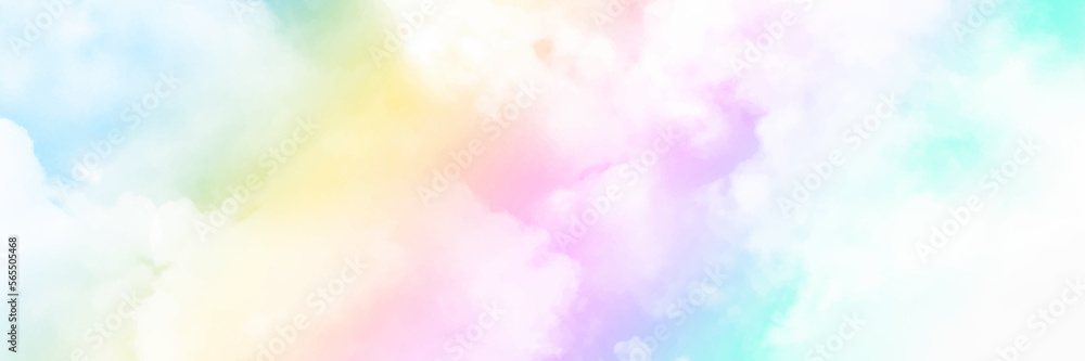 Panorama view pastel sky with cloud. Clearing day and Good weather. Pastel sky vector illustrator
