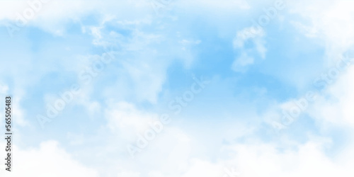 Summer blue sky cloud gradient light white background. Beauty clear cloudy in sunshine calm bright winter air background. Gloomy vivid cyan landscape. Vector illustrator