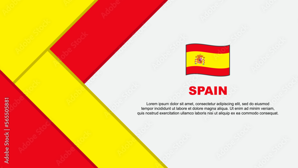 Obraz premium Spain Flag Abstract Background Design Template. Spain Independence Day Banner Cartoon Vector Illustration. Spain Illustration