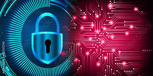 Closed Padlock on digital background, cyber security