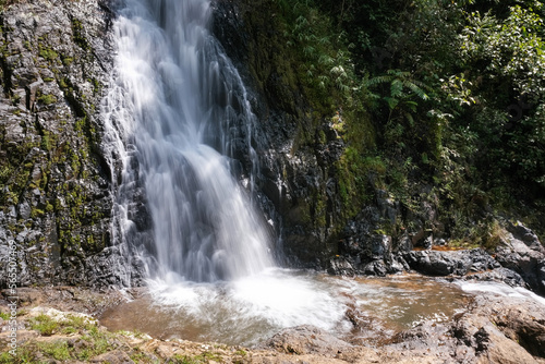 View of Huay Tho waterfall on sunny day. Khao Phanom Bencha National Park  Krabi Province  Thailand.