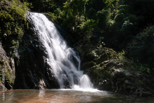 View of Huay Tho waterfall on sunny day. Khao Phanom Bencha National Park  Krabi Province  Thailand.