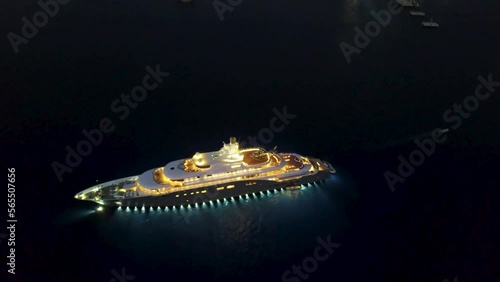 super luxury charter yatch in the port