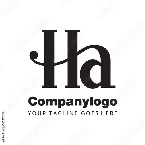 simple black letter ha for logo company design photo