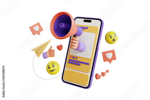 Mobile marketing 3D Illustration