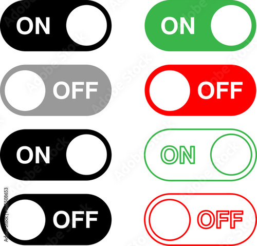 On Off Switch Power Button trendy style illustration on white background..eps