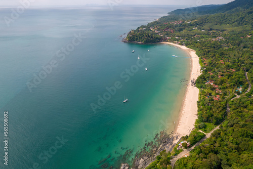 Aerial view of Bakantiang Beach on sunny day. Ko Lanta, Krabi Province, Thailand. photo
