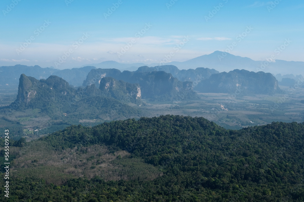 View from Dragon's Crest (Khao Ngon Nak) Scenic Point on sunny day. Krabi Province, Thailand. View from Dragon's Crest (Khao Ngon Nak) Scenic Point on sunny day. Krabi Province, Thailand.