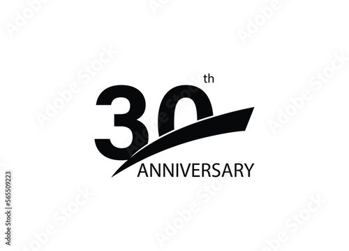 30 Year anniversary vector template design illustration.