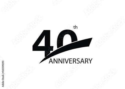 40 Year anniversary vector template design illustration.