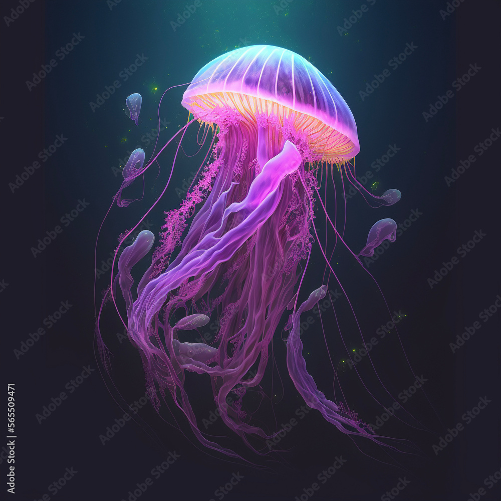 Fototapeta premium jelly fish in the deep