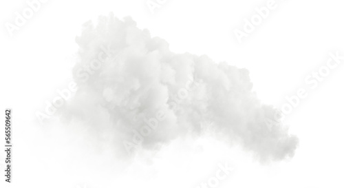 Soft white steam cloud on transparent clipart backgrounds 3d rendering png file