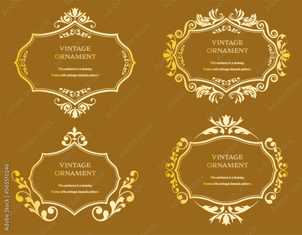 Commendation certificate, orient pattern, arabesque pattern, damask pattern decorative rule vintage frame set, emblem. Commendation certificate, orient pattern, arabesque pattern, damask pattern decorative rule vintage frame set, emblem.