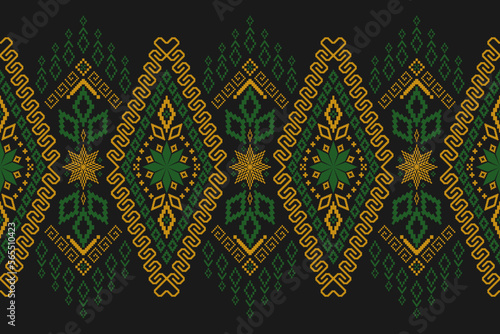 Cross stitch colorful geometric traditional ethnic pattern Ikat seamless pattern abstract design for fabric print cloth dress carpet curtains and sarong Aztec African Indian Indonesian 