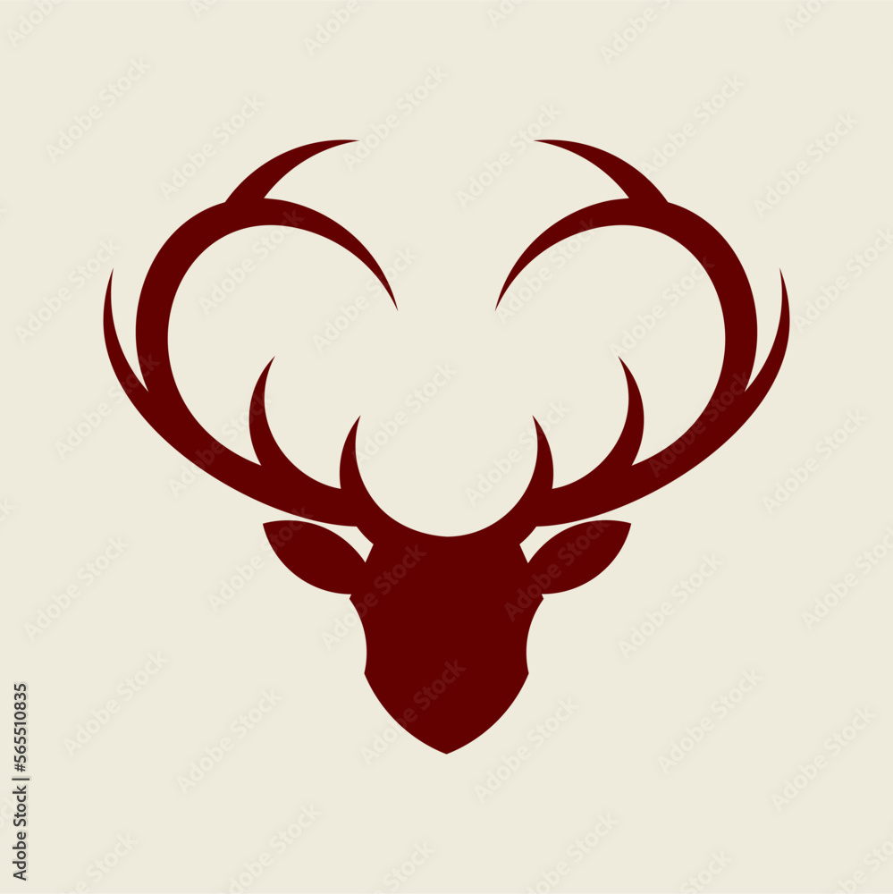 Loves Horned Deer Shield Logo Design Template Loves Horned Deer Shield Logo Design Template