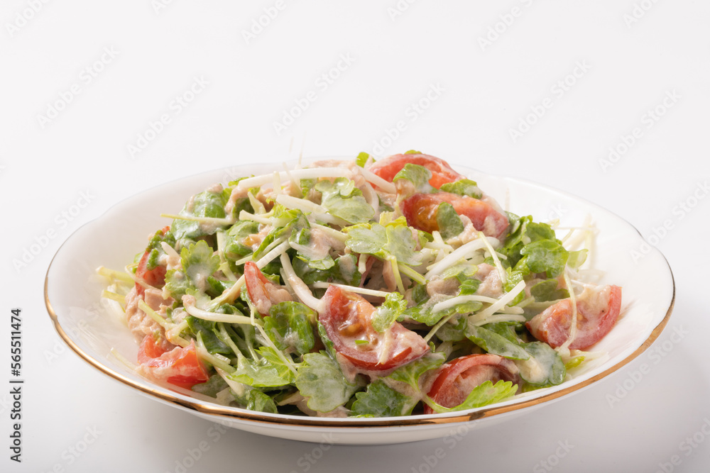 サラダセロリとツナ・トマトのサラダ