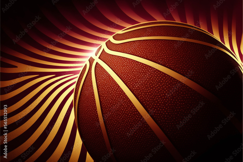 Fototapeta premium Wine Maroon and Gold Basketball Background Generative AI