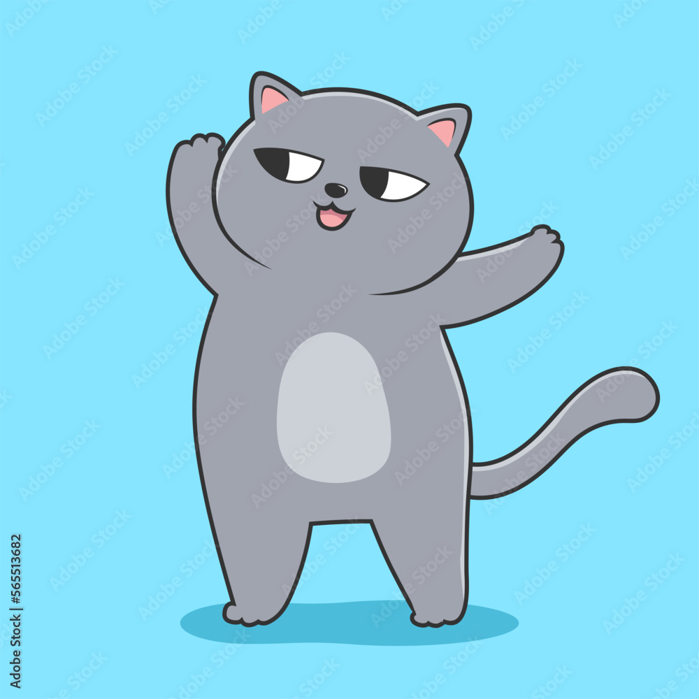 Grey Cat Dance - Cute Dancing Gray Cat