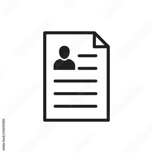 Resume, CV or job application line art vector icon for career apps and websites