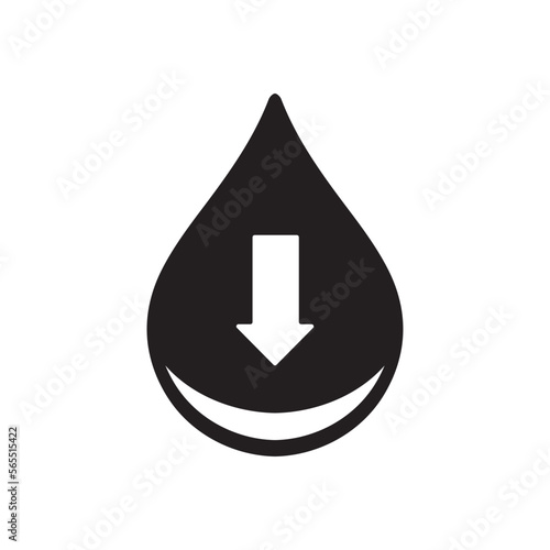 low water level icon on white background, vector sign