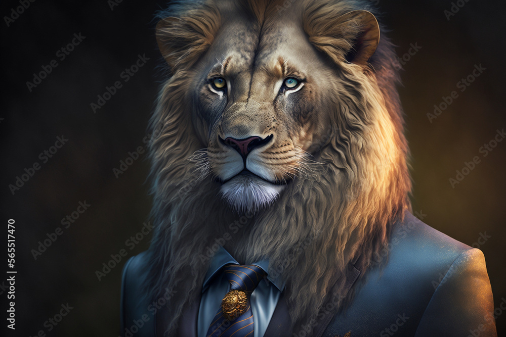Business Lion ion a suit and tie business formal wear