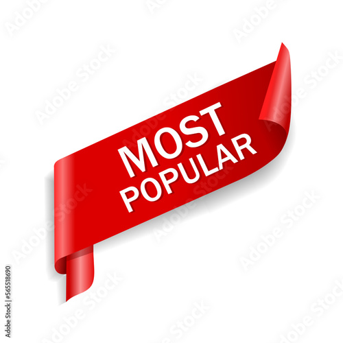 Most popular banner. Red Icon most popular design. Modern style vector illustration.