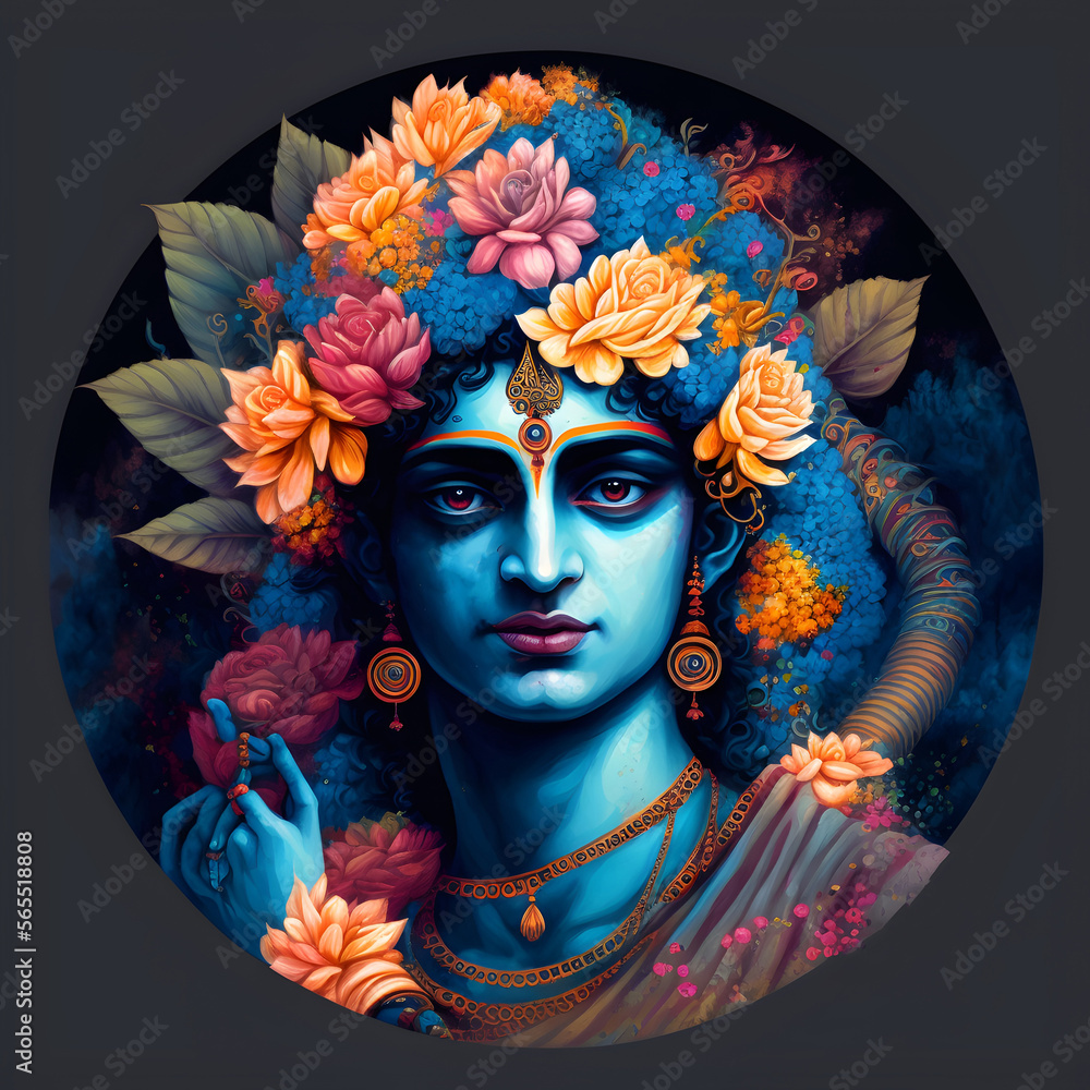 Hindu God vishnu. Lord Krishna avatar Stock Illustration Adobe Stock