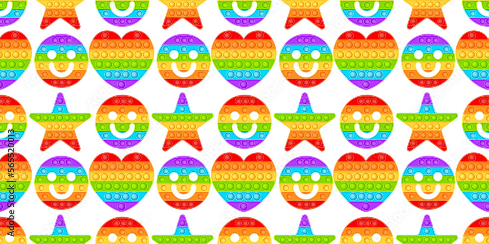 Tile seamless background with popit fidget toy.Naive pop it sensory toy.Fun background with 3d realistic antistress fidgeting toy.Vector wallpaper, backdrop with rainbow bubble pop it fidget. Tile seamless background with popit fidget toy.Naive pop it sensory toy.Fun background with 3d realistic antistress fidgeting toy.Vector wallpaper, backdrop with rainbow bubble pop it fidget.