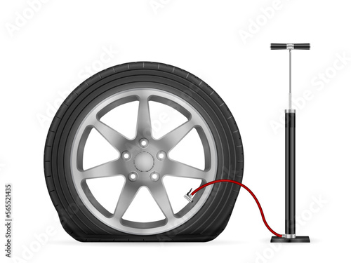 Hand air pump and flat tire