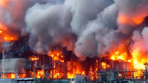 工場火事　イメージ
