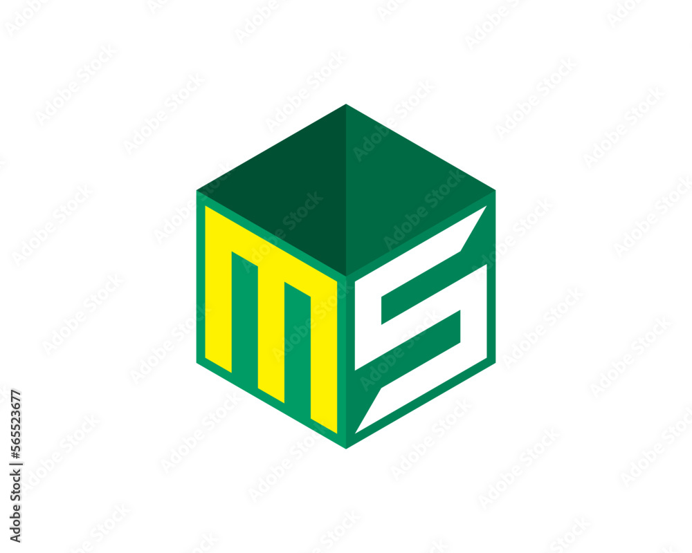 M and S inside the box vector logo M and S inside the box vector logo