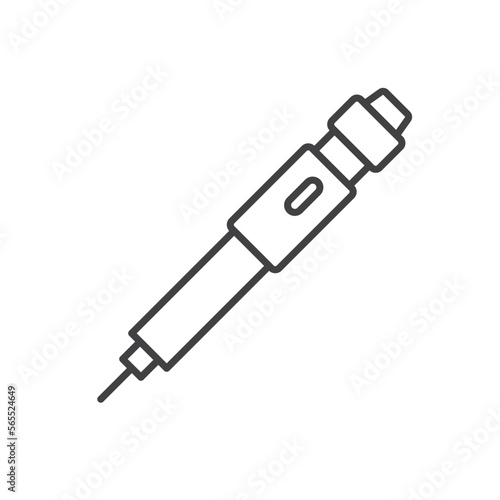 Insulin injection pen line icon. linear style sign for mobile concept and web design.