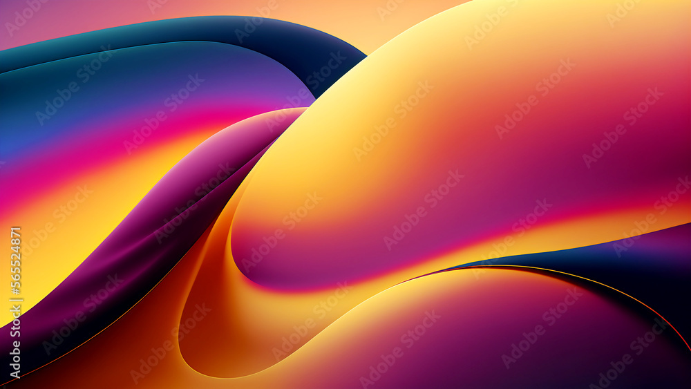 Naklejka premium Background image, abstract art, gradient, light, color, digital illustration, generated by AI