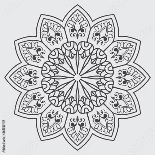 Circular pattern in the form of a mandala. Henna tatoo mandala. Mehndi style. Decorative pattern in oriental style. Coloring book page.