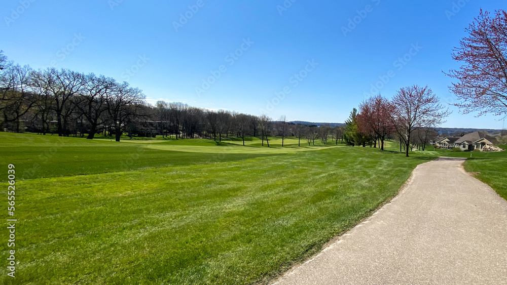 golf path view of course in the spring