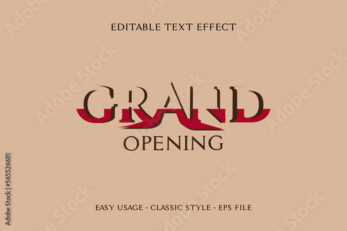 Grand Opening Text Effect Editable Template EPS File with easy layers management