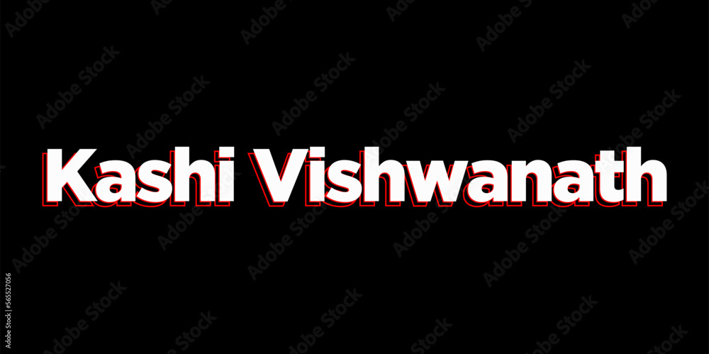 Obraz premium Kashi Vishwanath (lord Shiva) jyotirlinga typography. Kashi Vishwanath lettering.