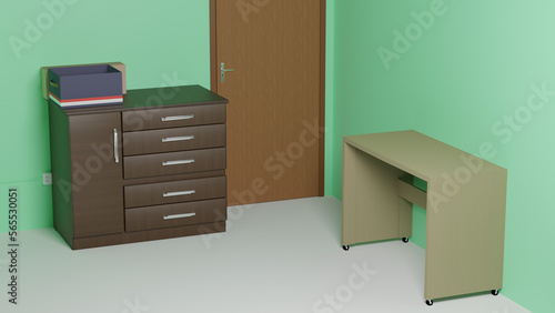 3d render of a room