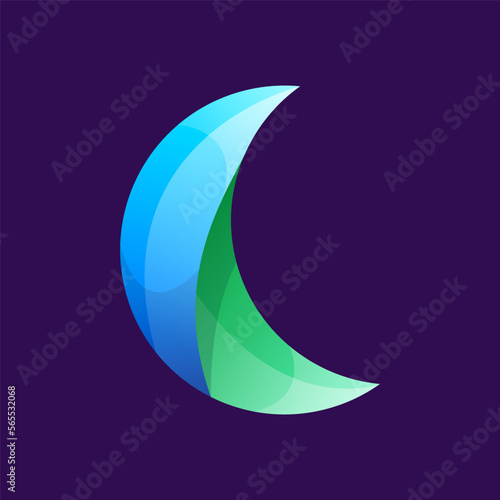 colorful crescent moon vector design