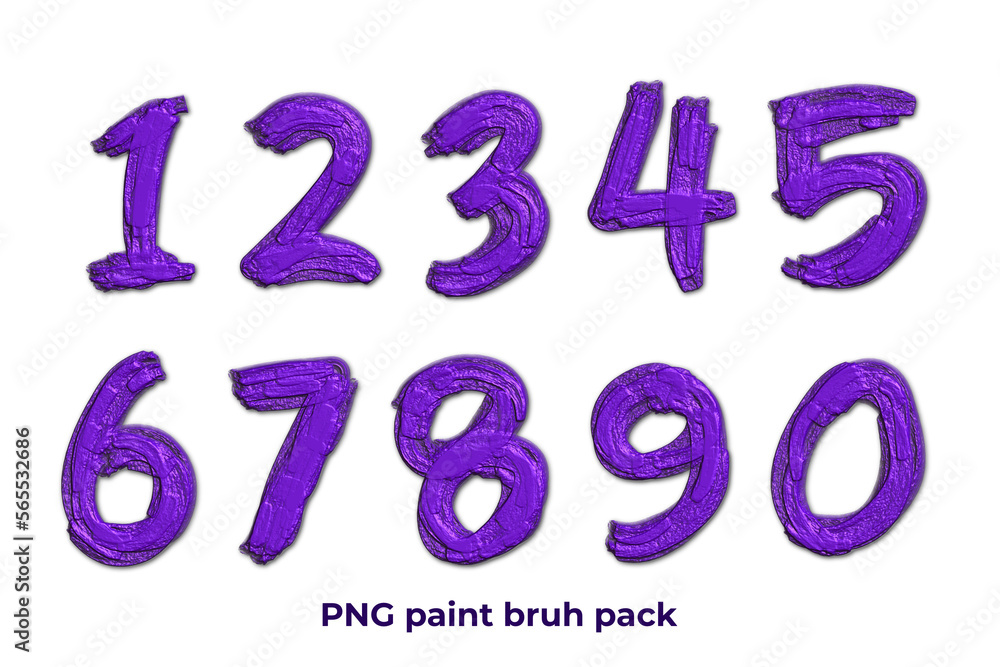 bundle of transparent number brush paint, oil paint brush, transparent 1,2,3,4,5,6,7,8,9,0 purple color bundle of transparent number brush paint, oil paint brush, transparent 1,2,3,4,5,6,7,8,9,0 purple color
