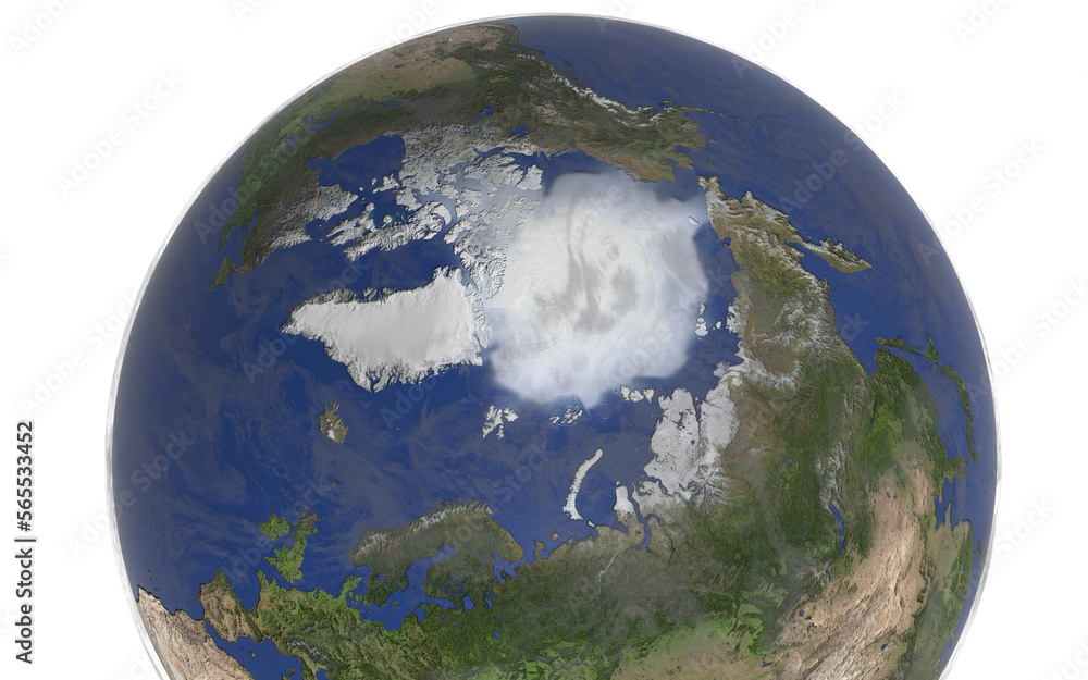 Fototapeta premium planet earth on white background with different approaches