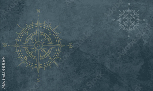 black and blue grunge gold compass background