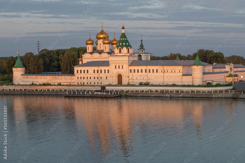 View of the ancient Holy Trinity Ipatiev Monastery on a warm August morning. Kostroma, Golden Ring of Russia