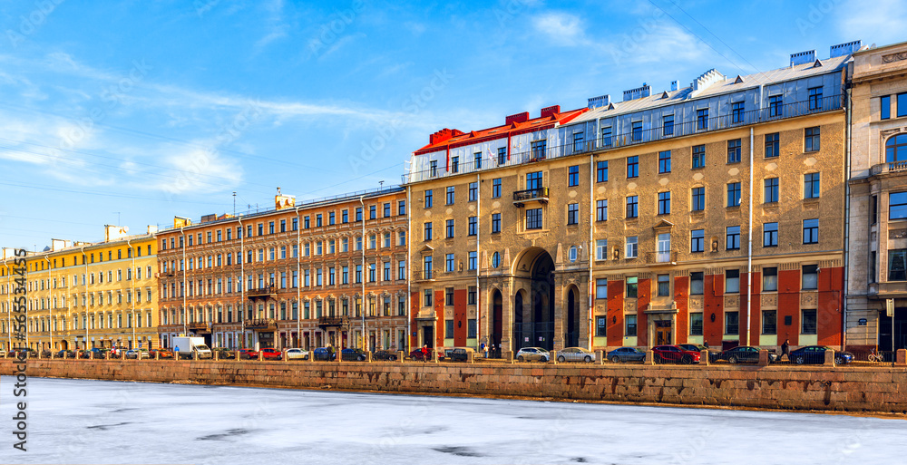 St. Petersburg Russia cityscape embankment of the Fontanka river