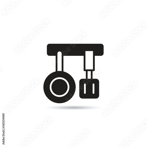 turner and ladle icon on white background