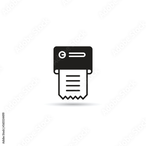 printer and receipt icon on white background vector illustration